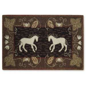  My Two Horses Hooked Rug