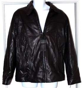 New $595 Marc Jacob Mens Black Leather Jacket Coat Medium