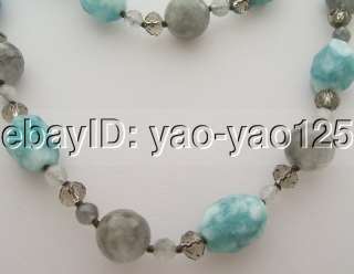 Charming 42 Cloudy Quartz&Crystal&Jade Necklace  