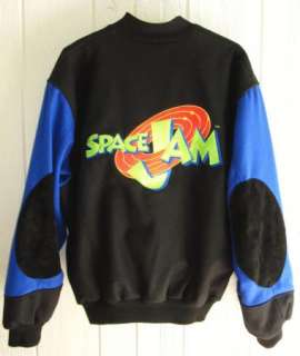Space Jam Michael Jordan Wool Coat Jacket Size M Mens Suede Elbow 