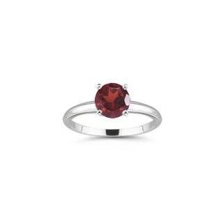  0.99 Cts Garnet Solitaire Ring in Platinum 7.0 Jewelry