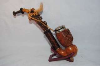 Vintage STAG Horn Bavarian Hand carver Light BRUYERE estate pipe 