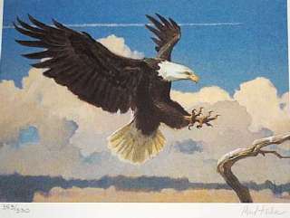 1987 Texas Nongame Stamp Print Bob Kuhn Bald Eagle  