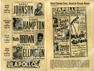 Jazz Poster LOUIS JORDAN Willis jackson RUTH BROWN Original THE APOLLO 