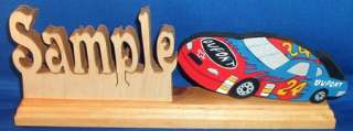 Handcrafted Wood Name Sign Plaque w/FREE Nascar Cars  