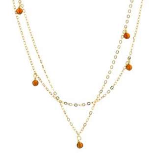 Gold Over Silver Carnelian Drop Necklace   30.Opens in a new window