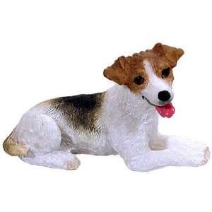  Lying Jack Russell Small Dog Statue
