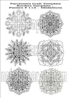 Parchment Craft Template Pattern Medallions Floral Cros  