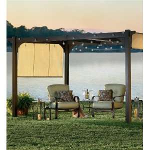   Steel Frame Pergola with Moveable Shades Patio, Lawn & Garden