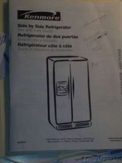 Kenmore Side by Side 24 CF Refrigerator Model 10652562100 Water Ice 