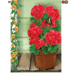    Premier Designs 28 In Flag   Geraniums Patio, Lawn & Garden