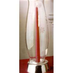  Holiday Hurricane Candle Holder with Silver Glass Base and 