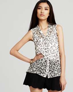 Aqua Blouse   Leopard Chiffon   Contemporary   