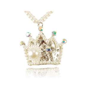   Strand Byzantine Royal King Crown Rhinestone Pendant Necklace Jewelry