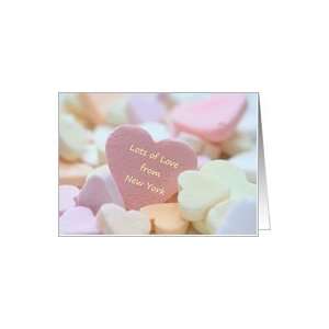  New York lots of love pink candy heart Card Health 
