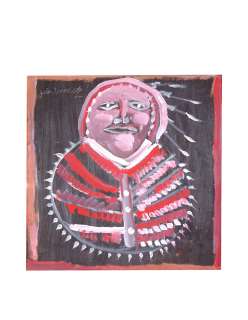   wood panel of an indian by alabama folk artist jimmy lee sudduth the