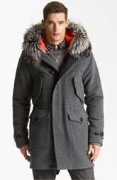 NEW Todd Snyder Genuine Fox Fur Trim Wool Coat $2,695.00
