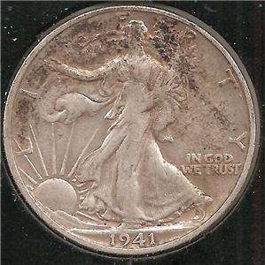 1941 S VERY FINE Walking Liberty Half Dollar #1  
