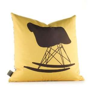  Inhabit 1948 Graphic Pillow   in Sunflower and Chocolate 