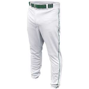  ALL STAR Hemmed Baseball Pants W/Piping WHITE/DARK GREEN 