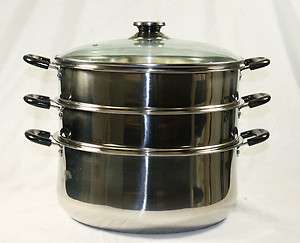 CONCORD Stainless Steel 3 Tier Steamer Steam Pot Cookware. Avail. in 3 