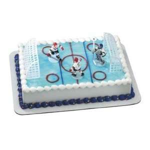  Hockey Goal and Players Cake Decorating Set (5 Pieces 