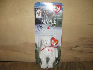 Beanie Babie Ty Maple The Canadian Bear DOB 7/1/1996  