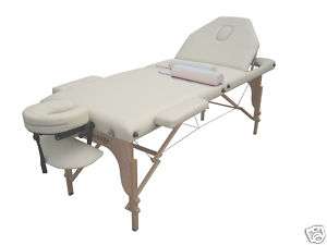 Cream PU Reiki Portable Massage Table Carry Case 9C2 814836013659 