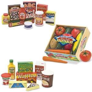  Melissa & Doug Wooden Fridge Food Set, Pantry Products 