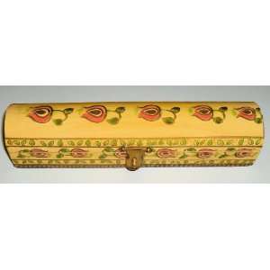  Yellow Pen Case with Flowers