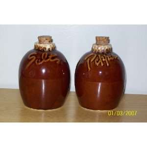 Hull Pottery Mirror Brown Drip Salt and Pepper Shakers