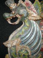 Balinese Dragon Naga Panel Vintage hand carved wood Bali wall art 