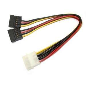  Molex 4 pin to 2X SATA Power Y Cable 6 inch Electronics