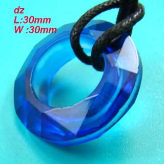 C8331 Charm Blue Crystal Glass Circle Ring Bead Pendant  