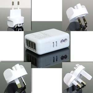 Power Adapter Charger + 4 different plugs (US, UK, EU, AU) for iPad 