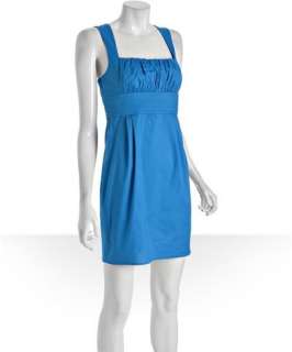 by Allen Schwartz royal blue poplin ruched tank dress