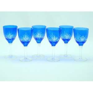  Vibrant Blue italian champagne flute / wine shot glass 6 