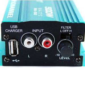 500W 2 Channel USB Car Audio Stereo Amplifier Amp WA6  