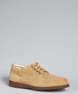 Hogan tan suede lace up sneakers