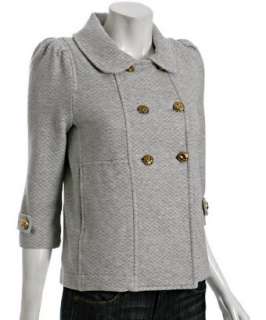 Juicy Couture heather grey diamond knit 3/4 sleeve jacket   up 