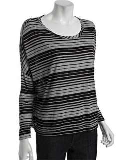 Romeo & Juliet Couture black and grey striped jersey dolman sleeve t 