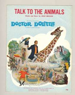 Movie DR. DOLITTLE (1967) Sheet Music, TALK TO ANIMALS  