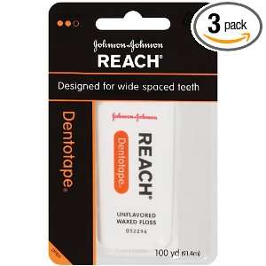  Reach Dentotape Extra Wide Waxed, 100 Count (Pack of 3 
