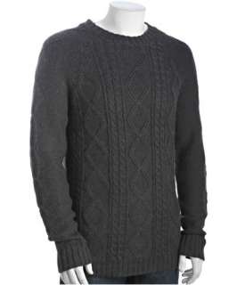 Marc by Marc Jacobs washed ink alpaca silk Aran cable knit crewneck 
