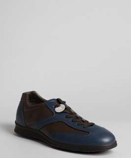 Hogan navy leather New Olympia lace up sneakers