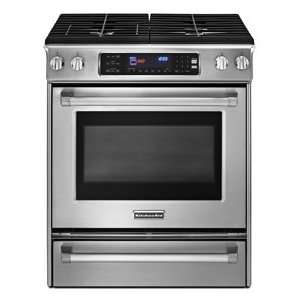 KitchenAid KGSS907XSP   30 In. Width Slide In Gas 4 Burners Even Heat 