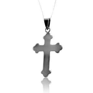  Sterling Silver Large Cross Pendant on 18in Cable Chain 