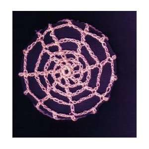   Pink Spider Web Crocheted Hair Bun Cover  LARGE 