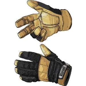    Mens Waterproof Leather Work Gloves   Black L 