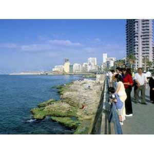View of Waterfront and Downtown, El Manara Corniche, Beirut, Lebanon 